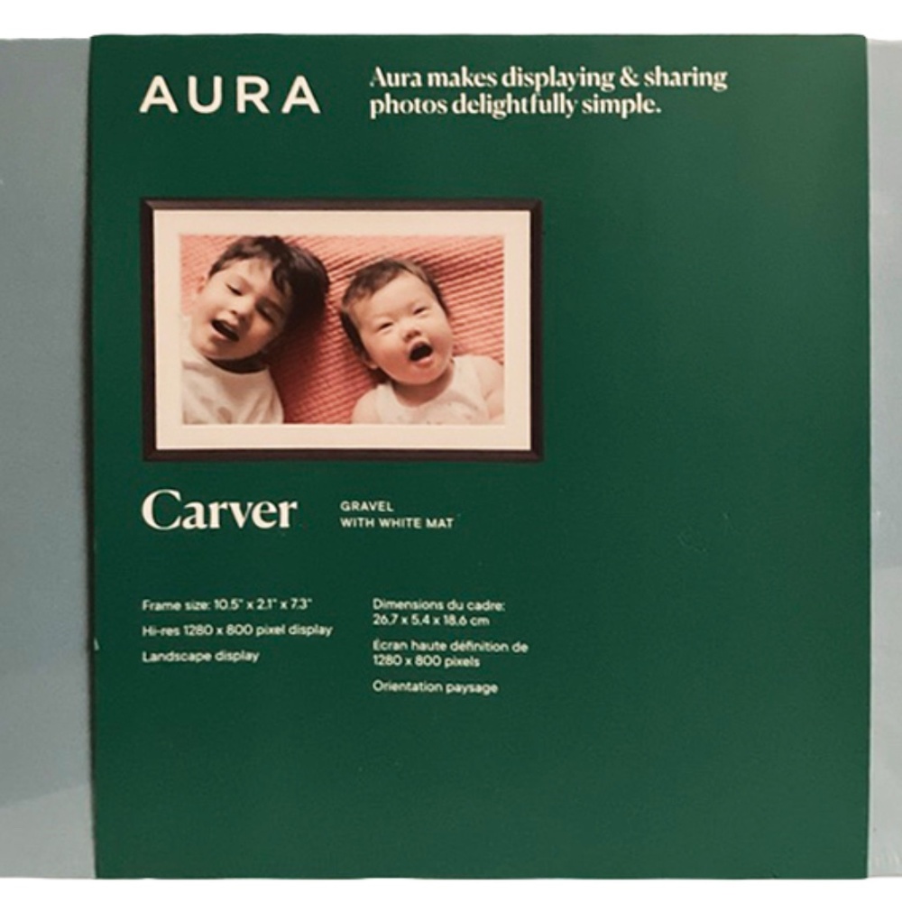 AURA Digital Photos Frame Carver Mat 10" GRAVEL WITH WHITE MAT NEW Sealed Box - Picture 7 of 13